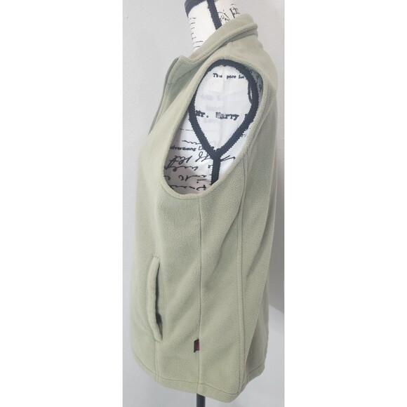 Woolrich Women's Sleeveless Fleece Full Zip Vest Aloe Green Size Large Pockets - Picture 4 of 10